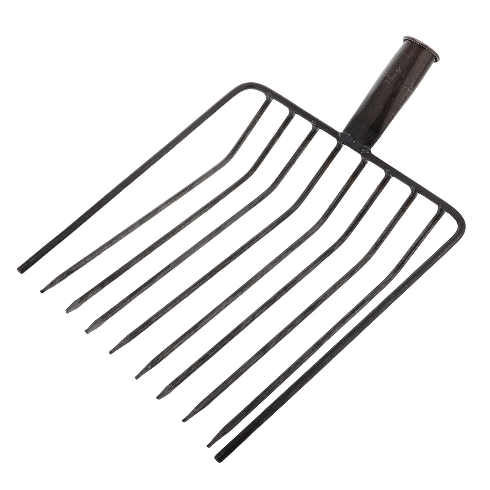 Testa per Forca in Acciaio per Letame 10 Denti, Accessorio per Attrezzi da Giardinaggio Fai da Te, Utensile Manuale per Manutenzione Prato e Diserbo, Leggero e Facile da Pulire