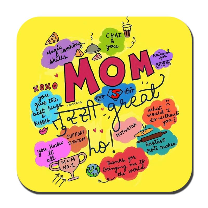 MyTees Fridge Magnet Super Mom Mothers Day Souvenir Square, Best Fridge Magnet, Magnet for Fridge Door, Stickers for Fridge Magnet, Souvenir Fridge Magnets, Souvenir Gifts