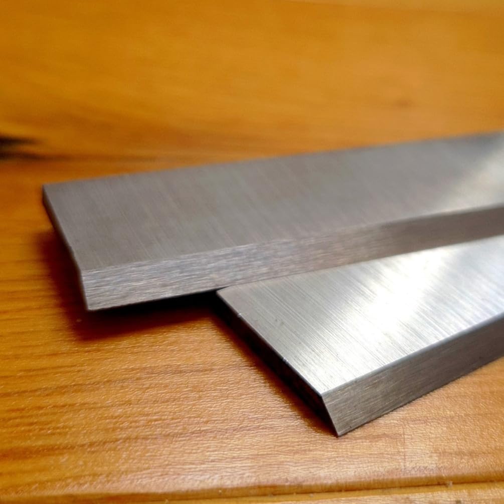 2 X Fers de Rechange pour Raboteuse ou Dégauchisseuse | Lames de Rabot Réaffutables | 200 x 20 x 2.5 mm | Outil de Travail du Bois Dur ou Bois Tendre | Acier HSS