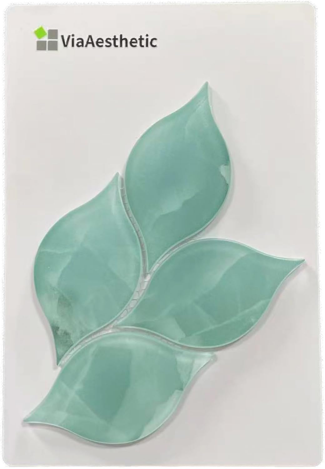 5 Sheets Sea Green Leaf Tile Mosaic for Garage, Bathroom, and Shower Walls, Kitchen Backsplashes, Patios, Heat Areas