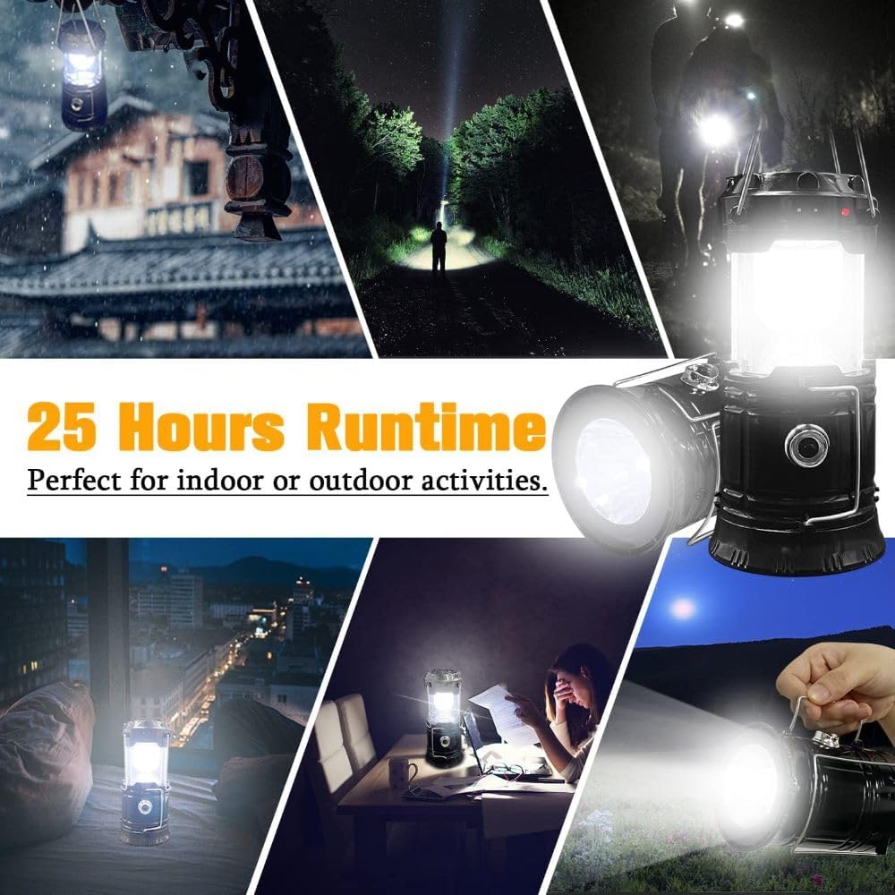 4PCS Portable Solar Rechargeable LED Camping Light,with USB Charging Port,Suitable for Hiking,Night Fishing,Emergency Use