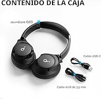 Vista 8 de Soundcore by Anker Q20i Auriculares híbridos con cancelación activa de ruido, Bluetooth inalámbrico supraaurales, 40H de reproducción prolongada