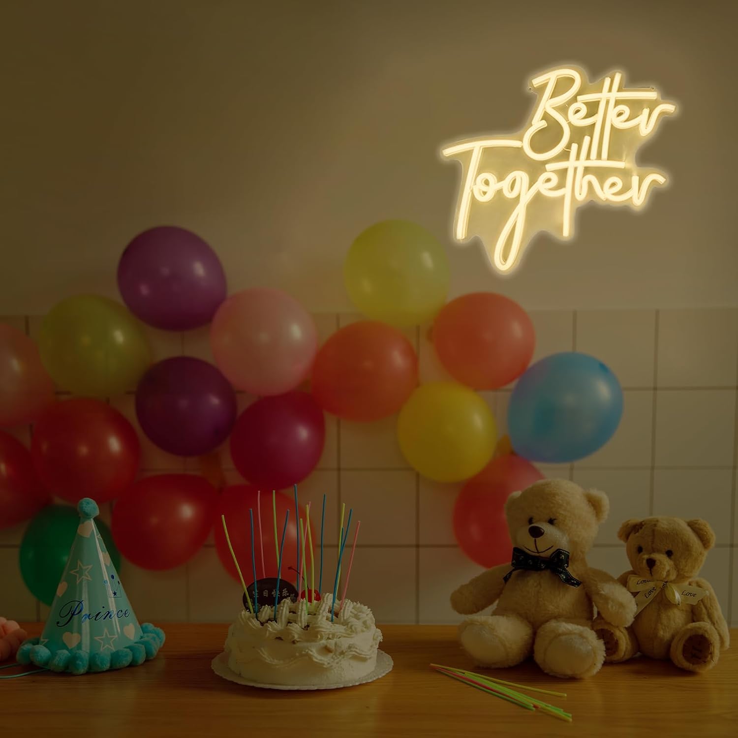 Ulalaza Better Together LED Neon Sign Night Light for Wall Party Décor Bedroom Room Bar Wedding Home Birthday Art Decoration Christmas with USB Chain Light modulator 5v - Image 3