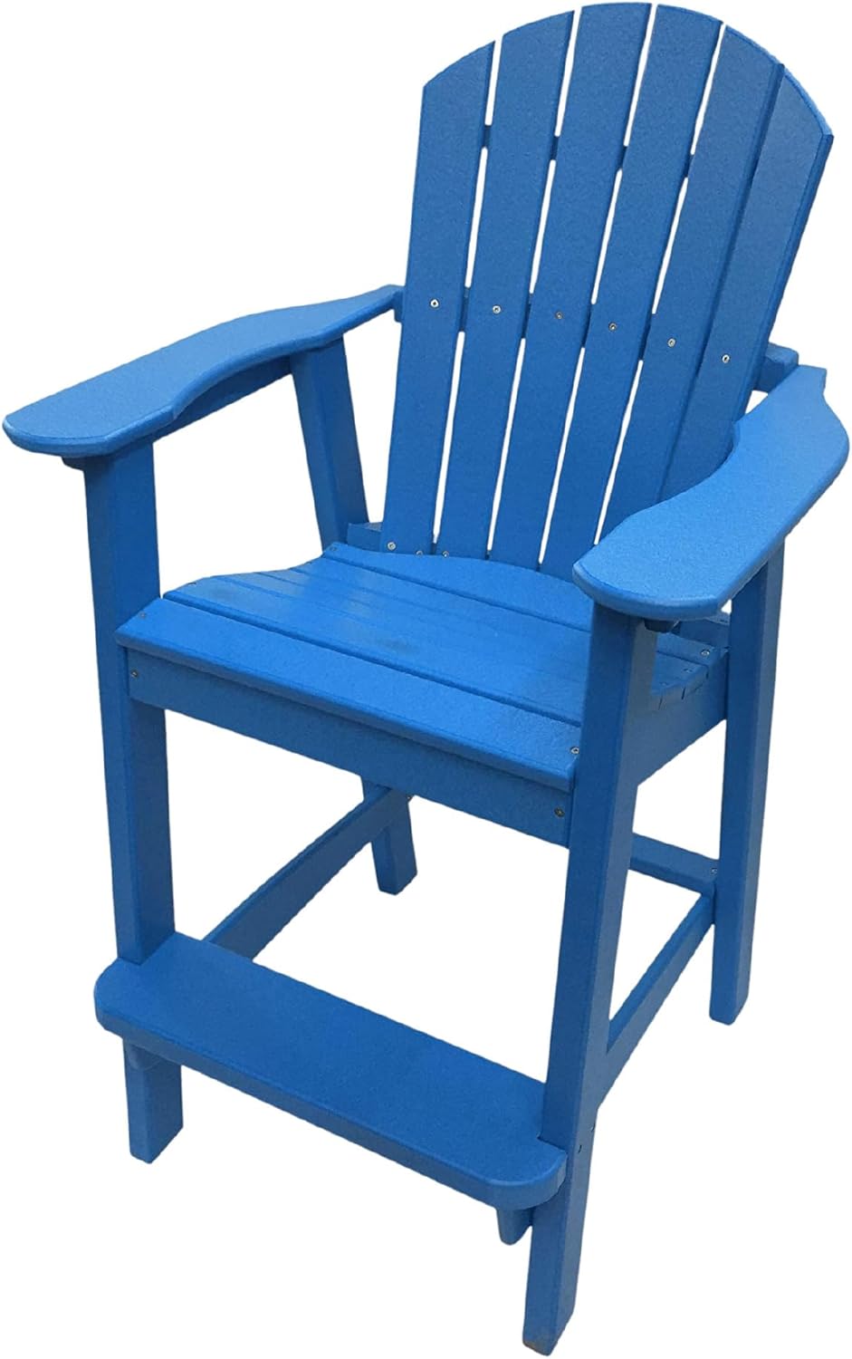 Phat Tommy Tall Adirondack Chair - HDPE Outdoor Furniture - Poly Adirondack Bar Stool - Heavy, Stress Free Furniture for Balcony, Deck, Patio, Front Porch, Blue