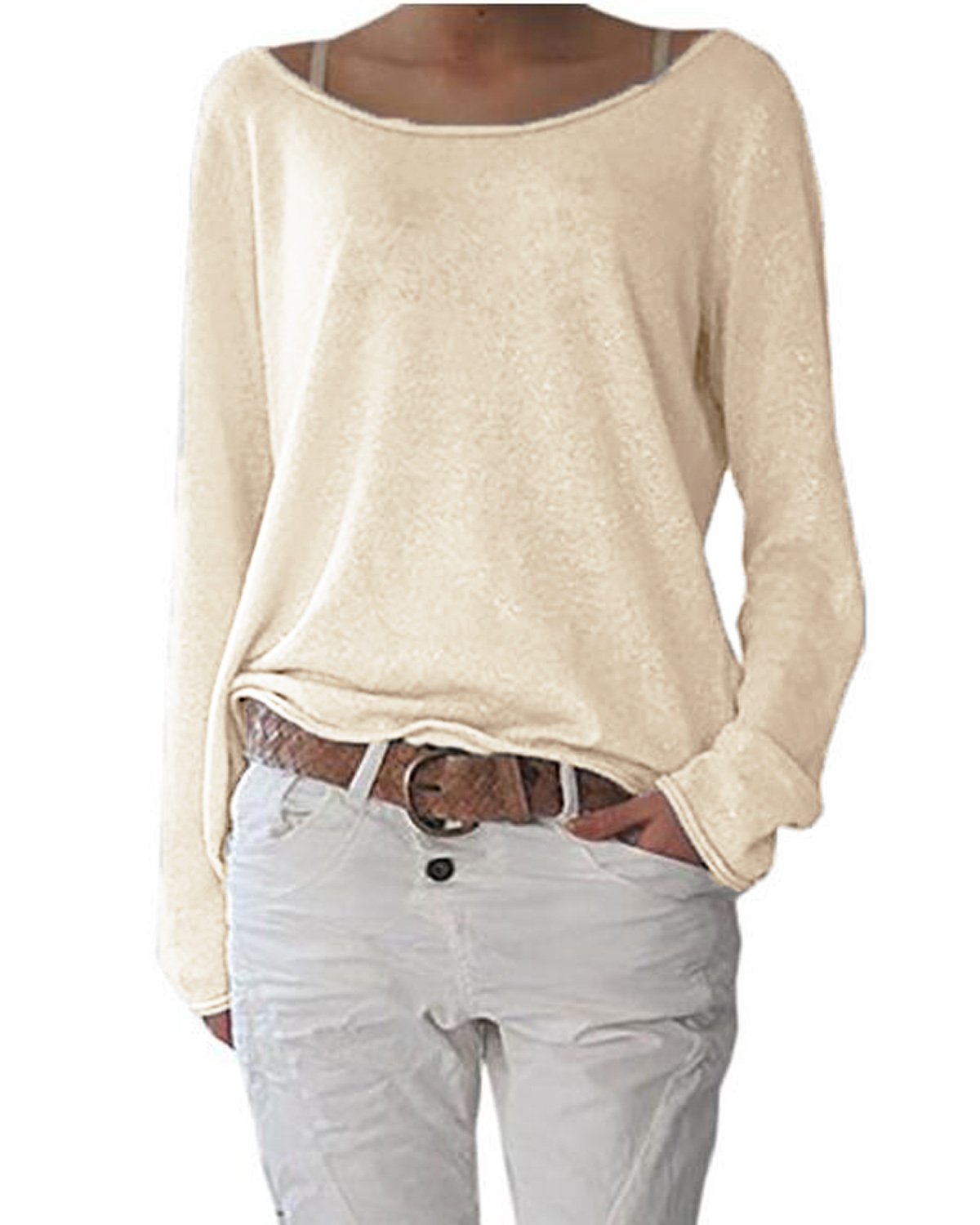 ZANZEA Mujer Camisetas Holgada Cardigan Manga Larga Suelta Blusa Jersey Pullover Casual Tops