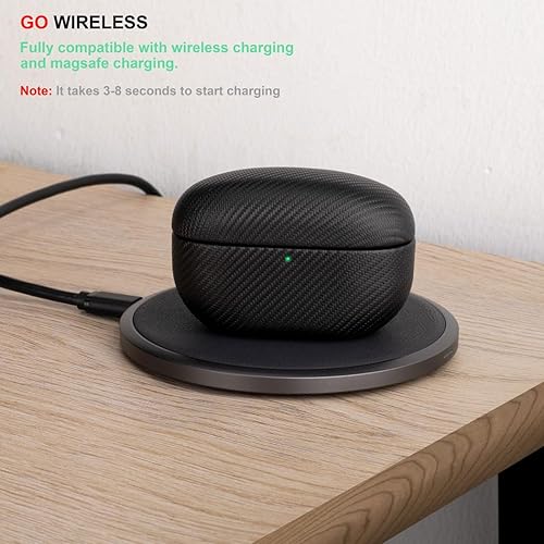 Miniatura 5 de LOPIE Funda compatible con WF-1000XM5, hecha a mano, totalmente envuelta en piel curtida vegetal, para auriculares Sony WF1000XM5 (2023), funda