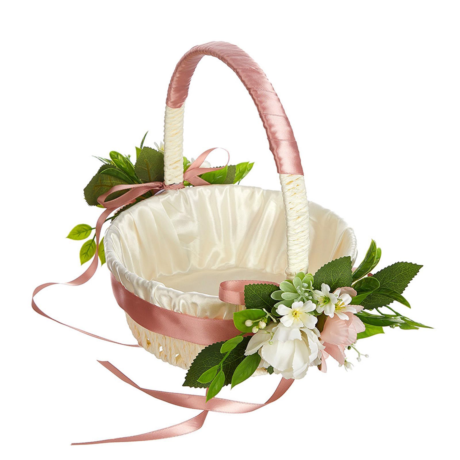 Tsophreniq Stylish Rattan Flower Baskets Sturdy Picnics Baskets Natural Rattan Design Handheld Bag for Outdoor Gatherings Half Basket