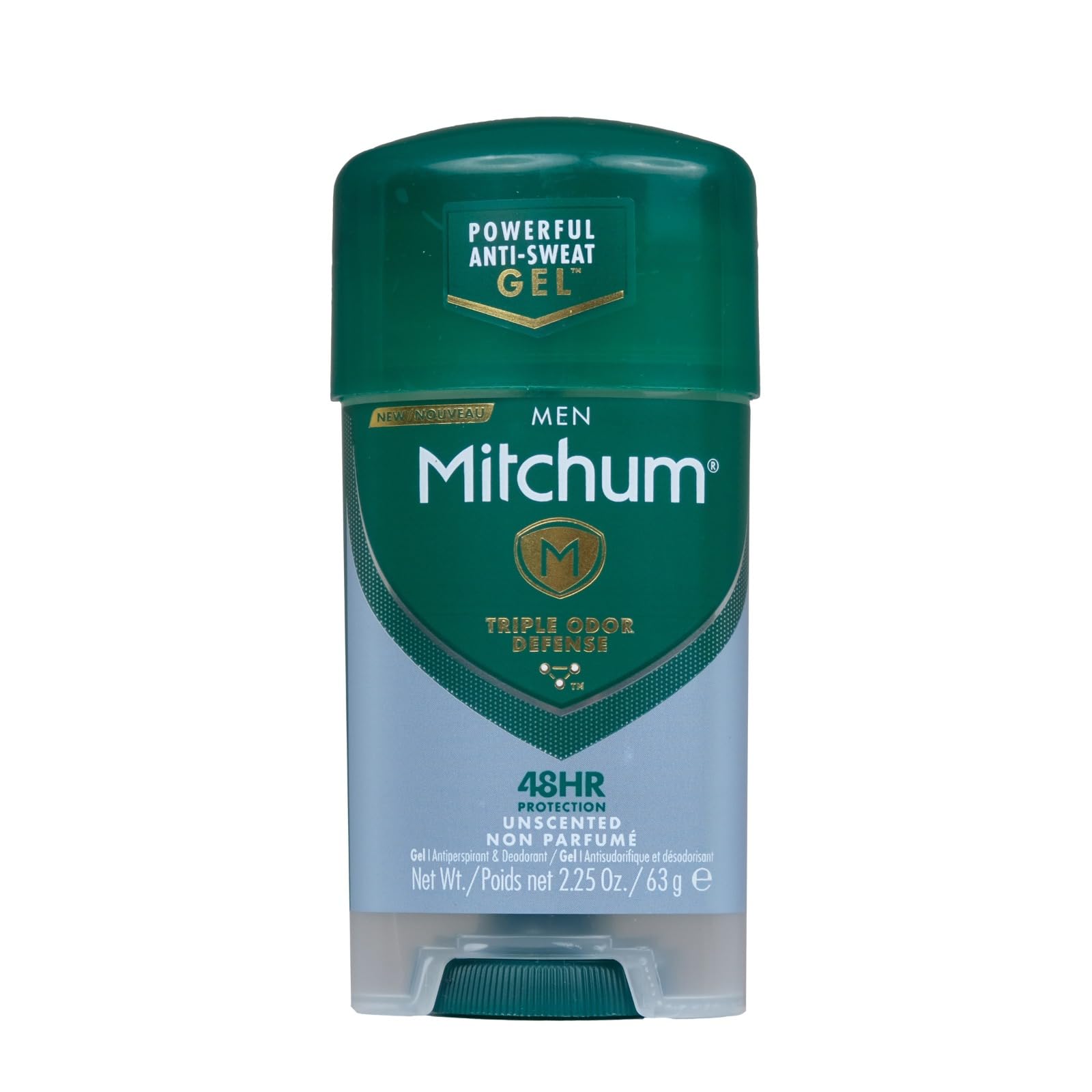 Mitchum Clear Gel Anti-Perspirant & Deodorant, Unscented for Men, 2.25 Oz