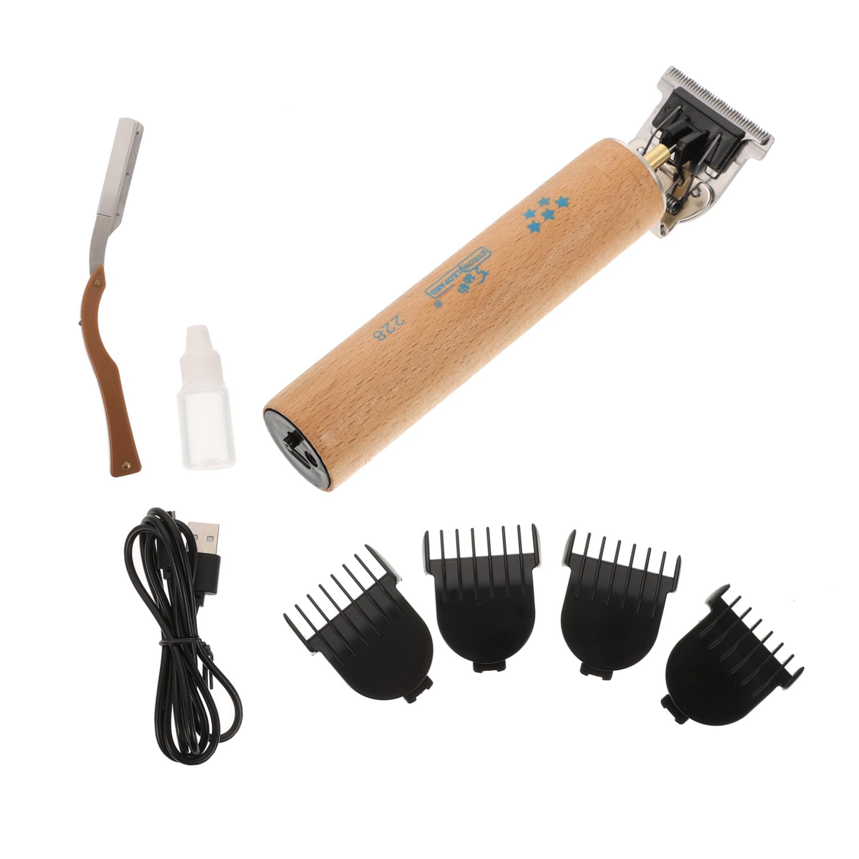 ARTSEWPLY 1Set Professional Clipper for Men Powerful Trimmer with Low Vibration Versatile for All Hair Types for Barbers and Home Use Golden