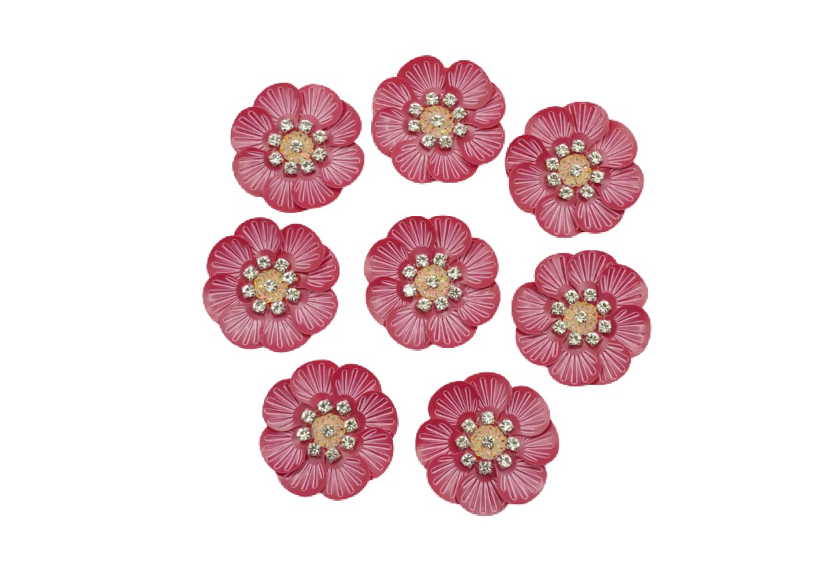 Plastic Flower with White Stone & Shaded Petals Patches Big Size for Craft Work,DIY & Home Decoration, School Project, Women Dresses, Gift, Mandir Pooja Table(Pack of 6)-picture-32