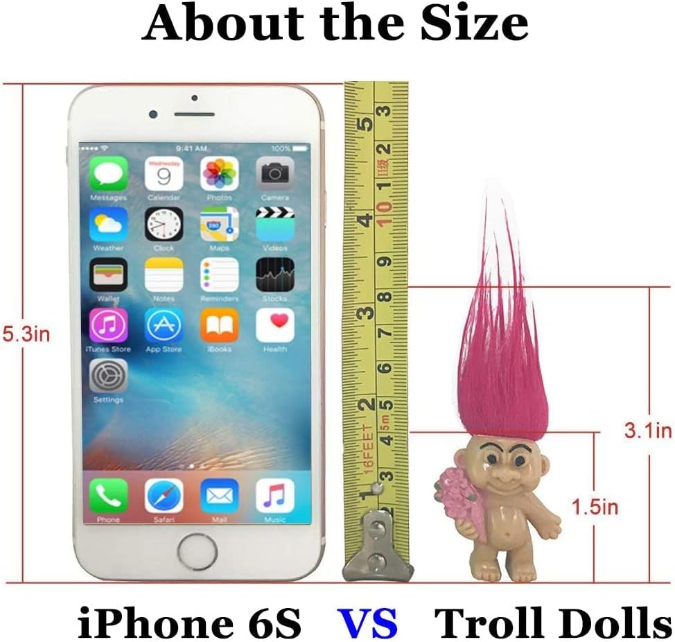 Miniatura 6 de Mini Muñecos Troll, Mini Figuras de Acción de Muñecos Troll Vintage de PVC, Toppers para Pasteles, Cromáticos, Adorables Pequeñitos Lindos de