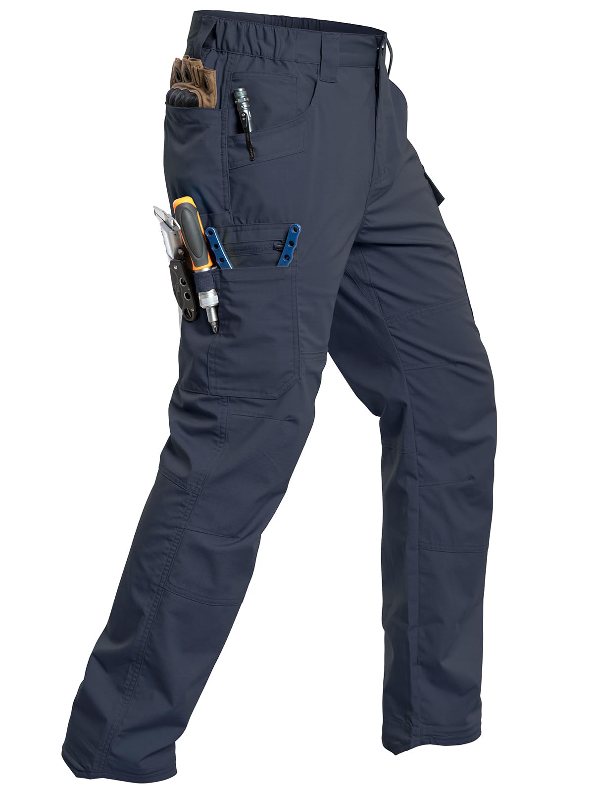 CARWORNIC Mens Stretch Ripstop Work Pants Water Resistant Flex Cargo Pants Lightweight EDC Operator Tactical Utility Pants