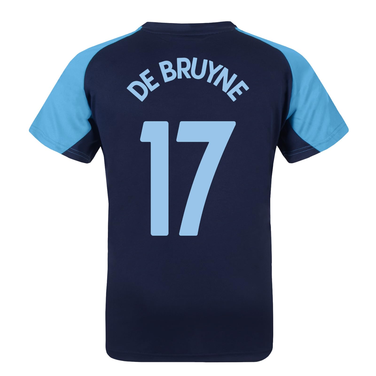 MANCHESTER CITY FC Boys De Bruyne 17 Poly T-Shirt Navy Blue 8-9 Years