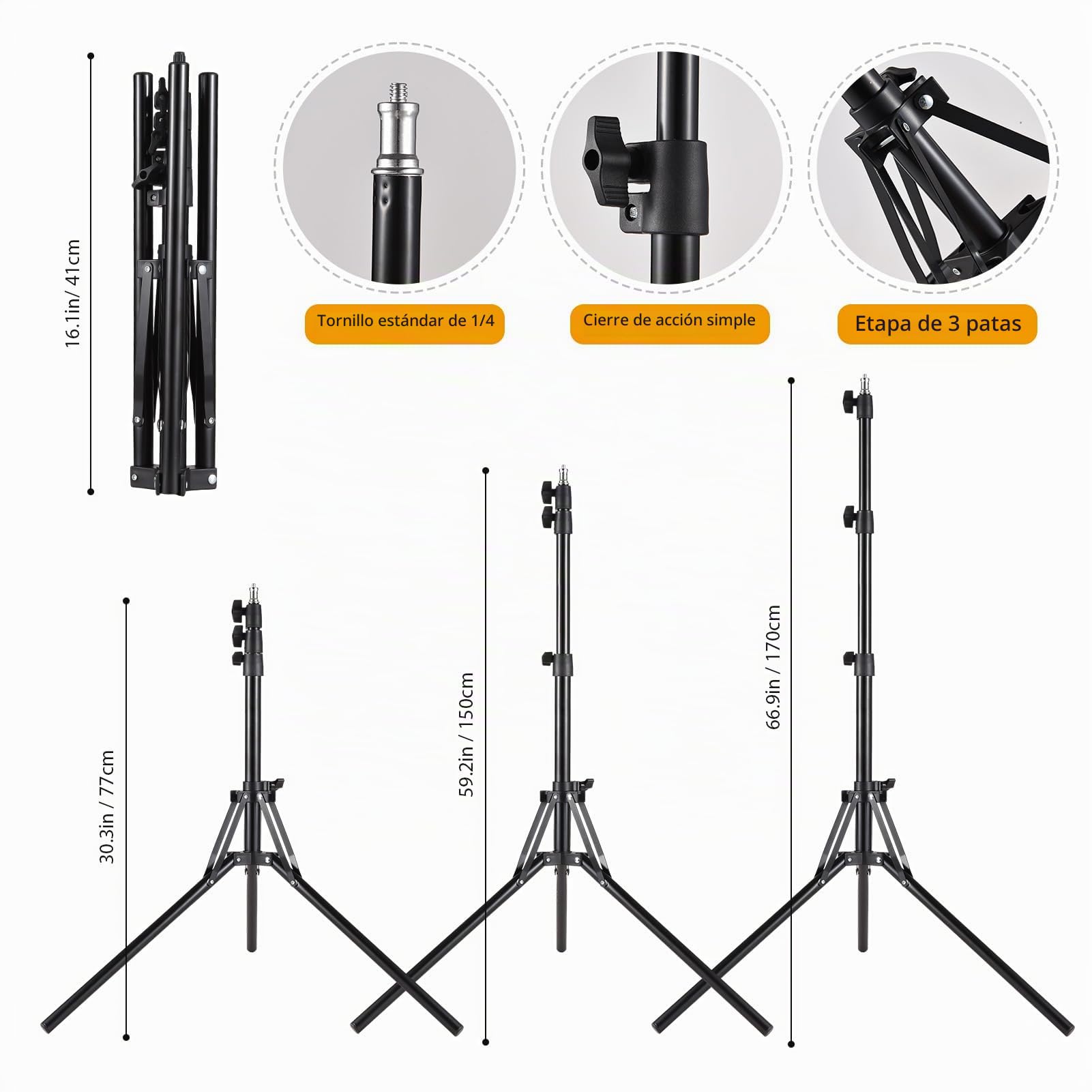 Andoer Studio Photography Light Kit Juego de iluminación Softbox Que Incluye luz LED Bicolor de 85 W + Softbox de 40x40 cm + Soporte de luz de 1,7 m + Control Remoto + 1 * Bolsa de Transporte