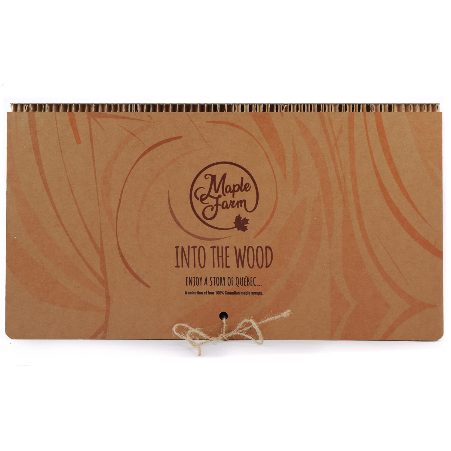 MapleFarm - Sirop d'érable pur dans une boîte-cadeau. Pack dégustation 4 variantes : DORÉ - AMBRE - FONCÉ - TRÈS FONCÉ. Coffret cadeau illustré.