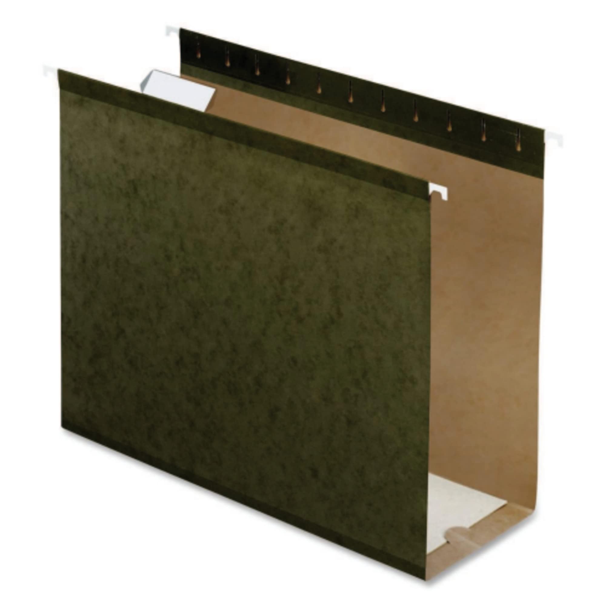 Pendaflex Wzmocnione teczki wiszące o dużej pojemności, 10 cm, rozmiar listowy, zielone Standard Green, cięcie 1/5, 25/BX (4152x4)