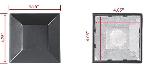 Miniatura 10 de Tapas de aluminio para postes de valla de 2 x 2 pulgadas, aluminio, metal, madera, buzón, tapa de poste piramidal, ajuste a presión, color negro