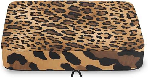 Miniatura 5 de Juego de 4 cubos de equipaje de viaje, con estampado de piel de animal de leopardo, bolsas organizadoras de equipaje de mano, bolsa