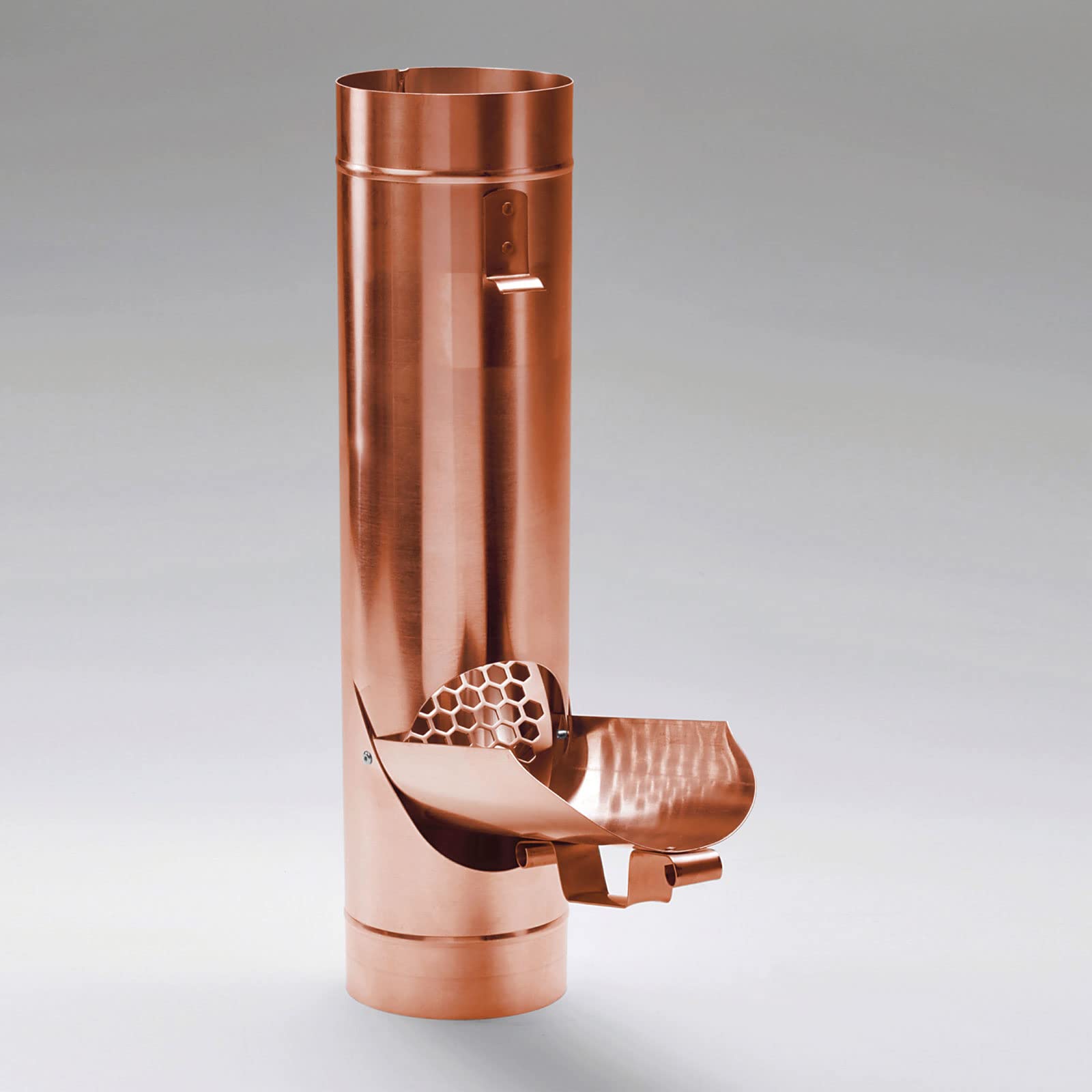 Fallrohrklappe Kupfer mit Sieb DN 76 inkl. Adapter Regenwasserklappe Regenrohrklappe zum Befüllen von Regentonnen, Regenfässer und kleineren Regenwassertanks.