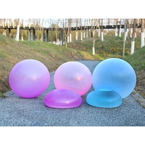 36'' Water Filled Bubble Ball Inflating Bubble Balloon Ball Blowing TPR Ball for Adults Creative Water Injection Bubble Ball Toy Fun Party Outdoor Game (Blue)