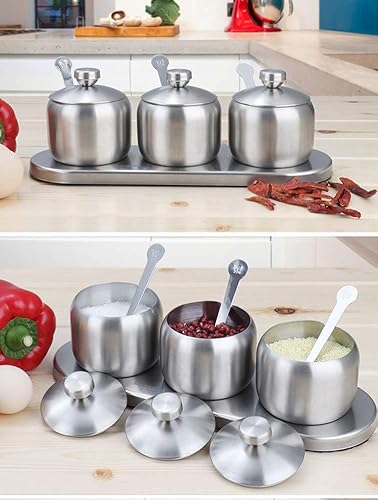 Miniatura 16 de Caja de condimentos, macetas de especias para condimentos, contenedor de almacenamiento para condimentos, 4 piezas de acrílico transparente con tapa