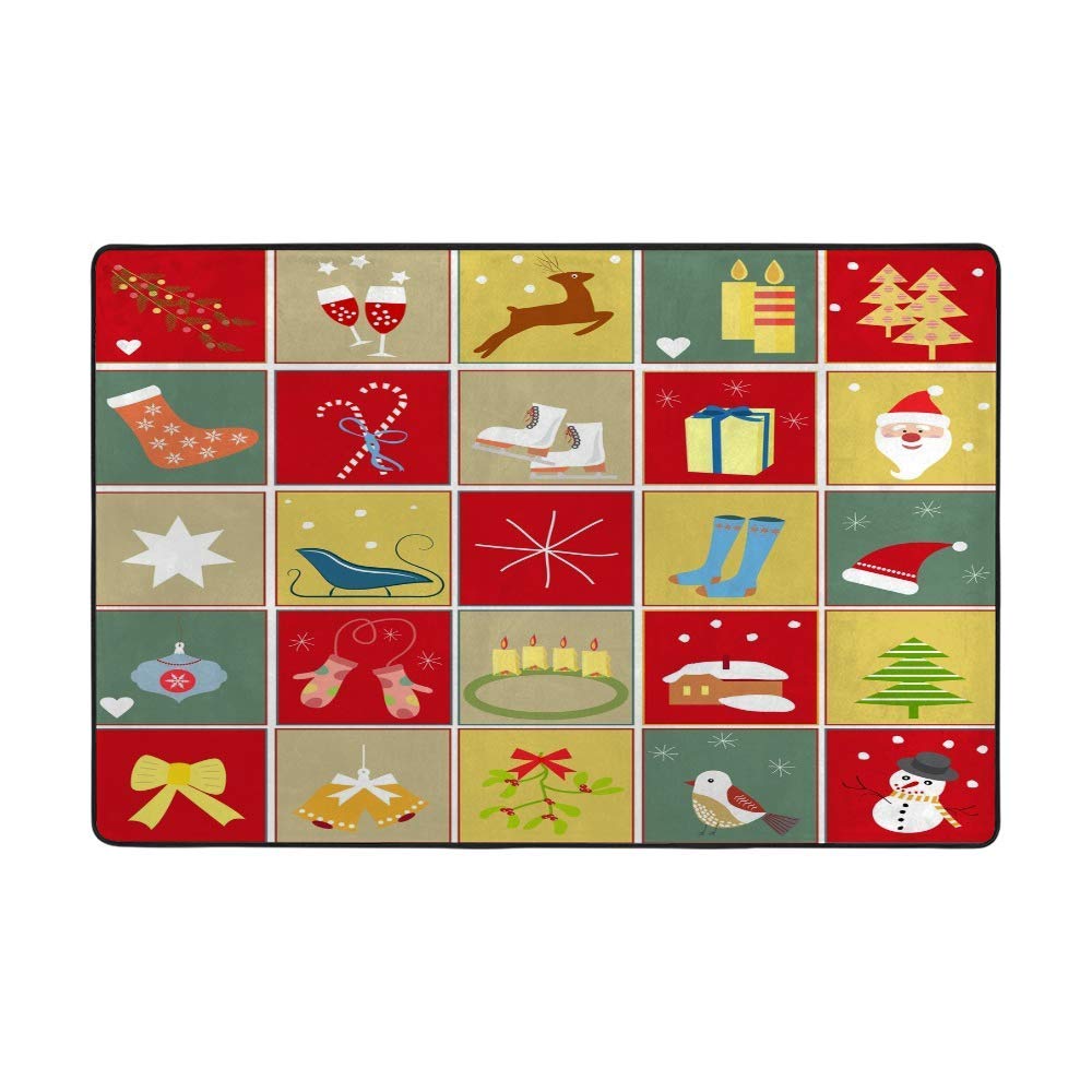Grand tapis de sol antidérapant pour chambre et salon style Noël