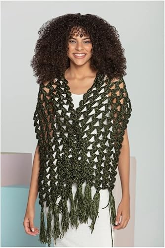 Miniatura 5 de Paquete de 2 hilos metálicos, mezcla de lana voluminosa, suave y sedosa, hilo brillante para tejer y crochet, 7.05 onzas, 1,509.2 ft, ideal para