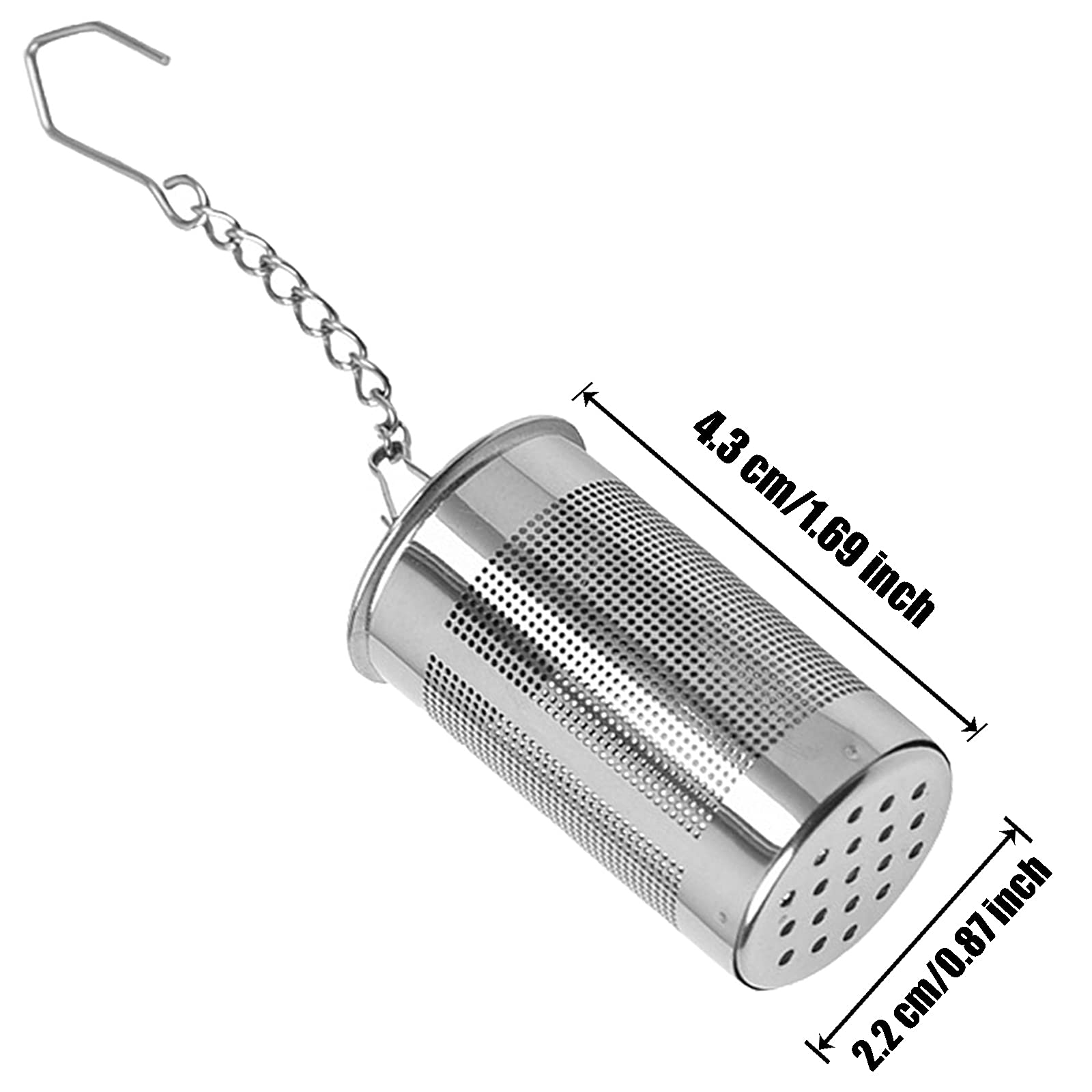 Filtro Per Tè In Acciaio Inox 3/4 - Infusore Cilindrico Per Tisane E The - Foto 7