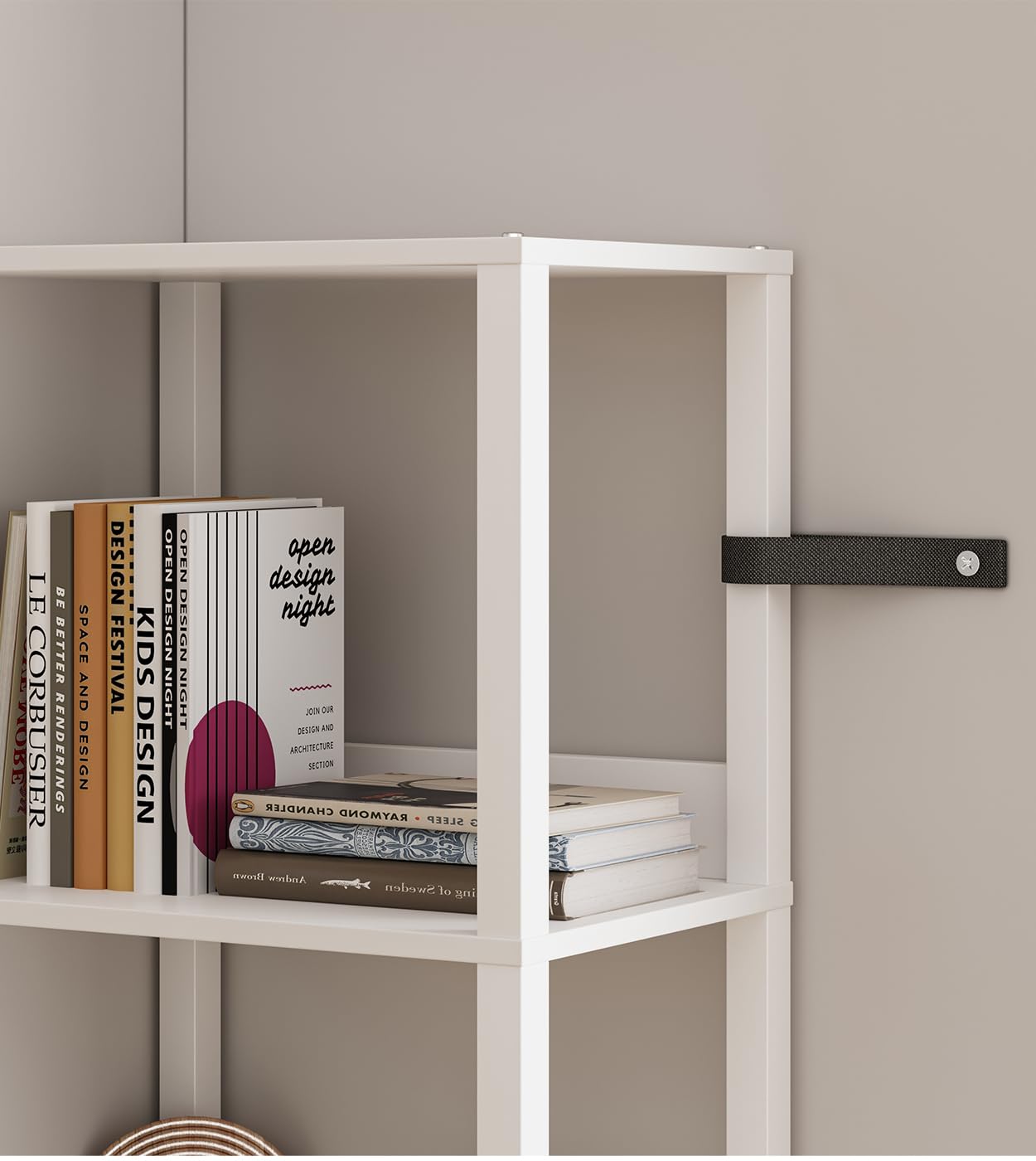 Estantería alta con cajones, estantería de 6 niveles para libros, kit de garaje, CD, películas, estantes modernos de pie, organizador de almacenamiento para dormitorio, oficina, sala de estar, 5