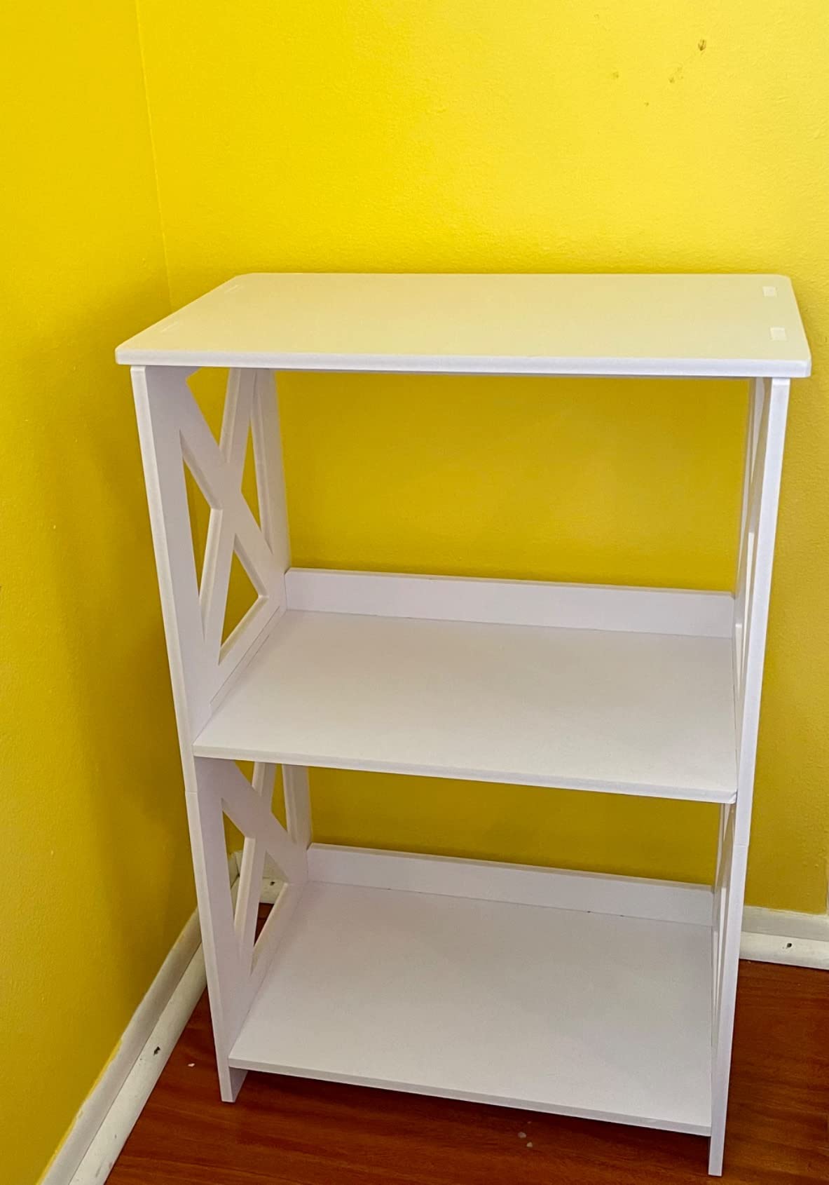 4/mo Finance Fixwal Side Table End Table 3 Tier White Nightstand Small Bookshelf Bookcase for