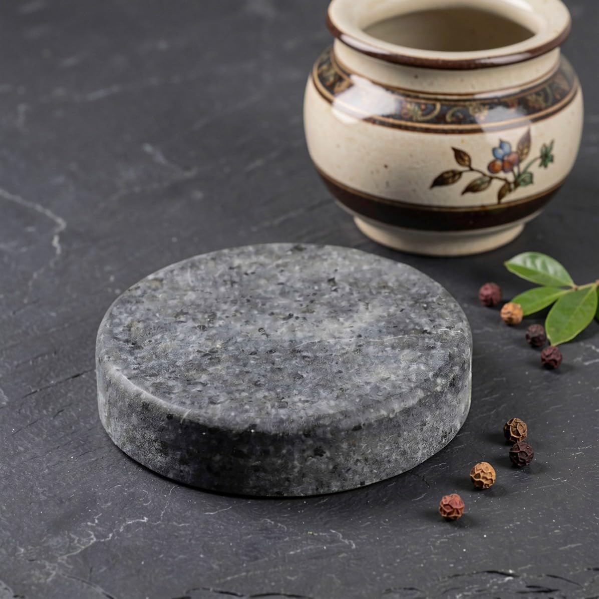 Mason Jar Fermentation Weight Stone for Regular Mouth Jars, Black