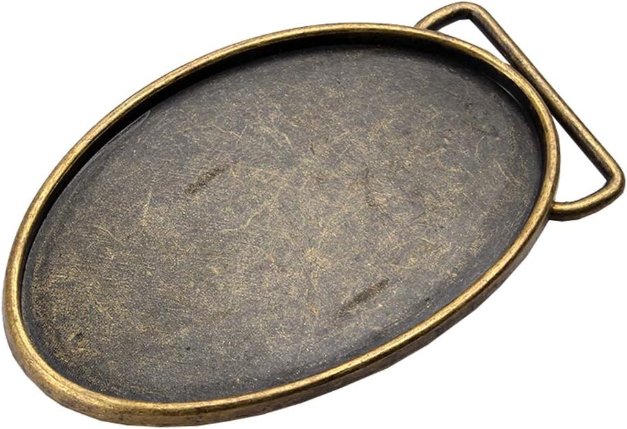 HUABOLA CALYN DIY Blank Belt Buckle Oval Western Rodeo Belt Buckles for Women Men - Image 2