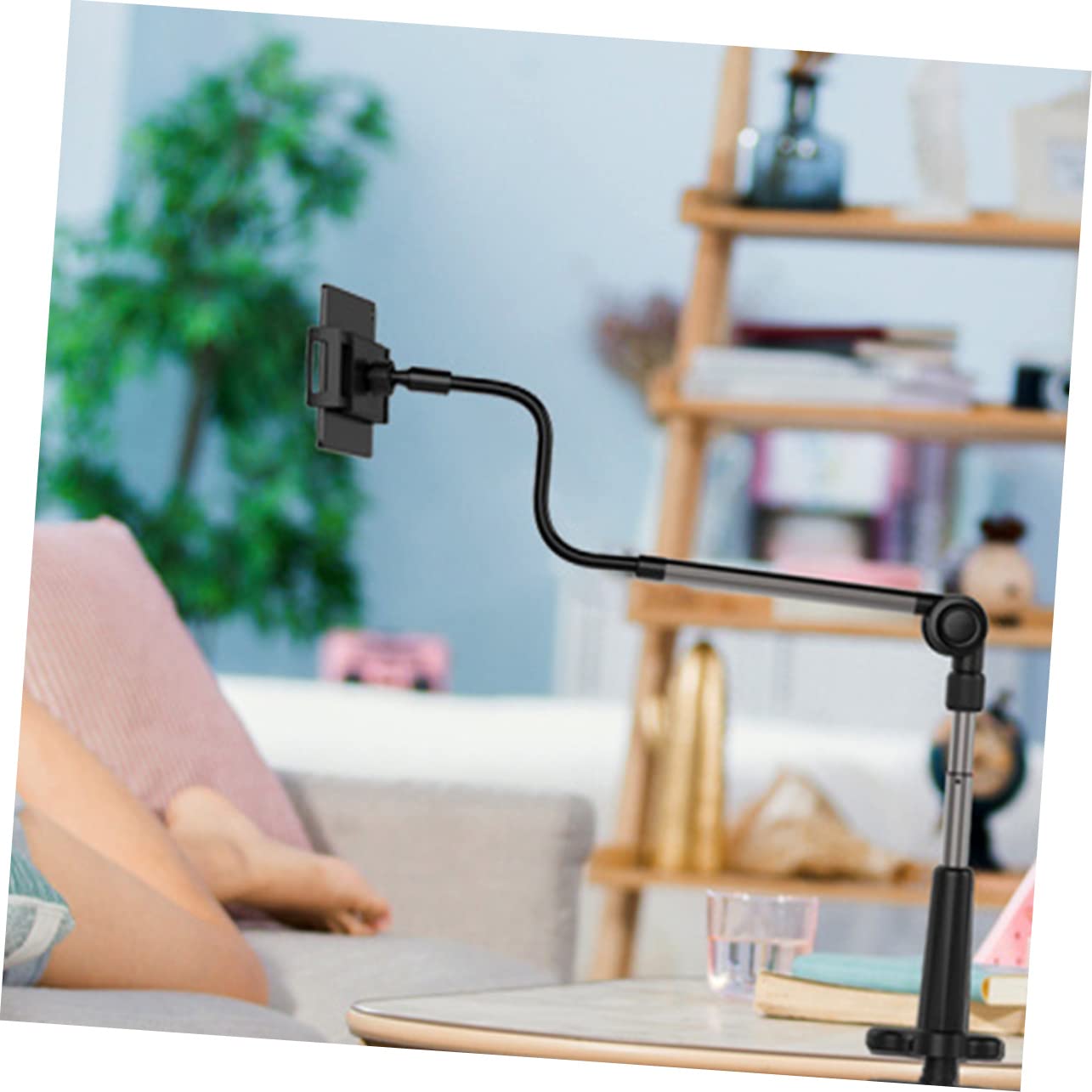 Soporte para Teléfono Móvil de Cuello de Cisne, Brazo Flexible y Resistente, Pinza para Mesa y Cabecero, Adecuado para Grabación de Vídeo y Uso Diario