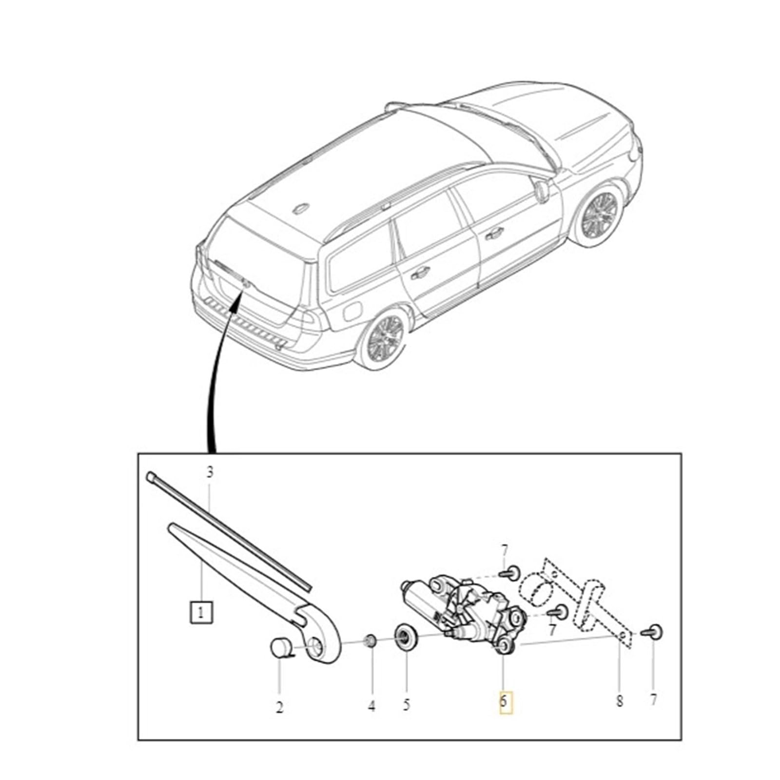 Entretien de voiture, moteur d'essuie-glace arrière, installation facile, convient pour XC70, 31290787, 30663891, 306638910, moteur standard OEM