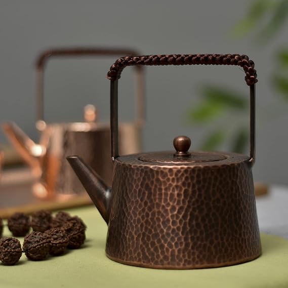 13 * 12CM Bright/Retro Handmade Copper Tea Kettle Stovetop Teapot Stove Top Copper Tea Pot Turkish Tea Pot Pure For Stovetop