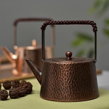 13 * 12CM Bright/Retro Handmade Copper Tea Kettle Stovetop Teapot Stove Top Copper Tea Pot Turkish Tea Pot Pure For Stovetop