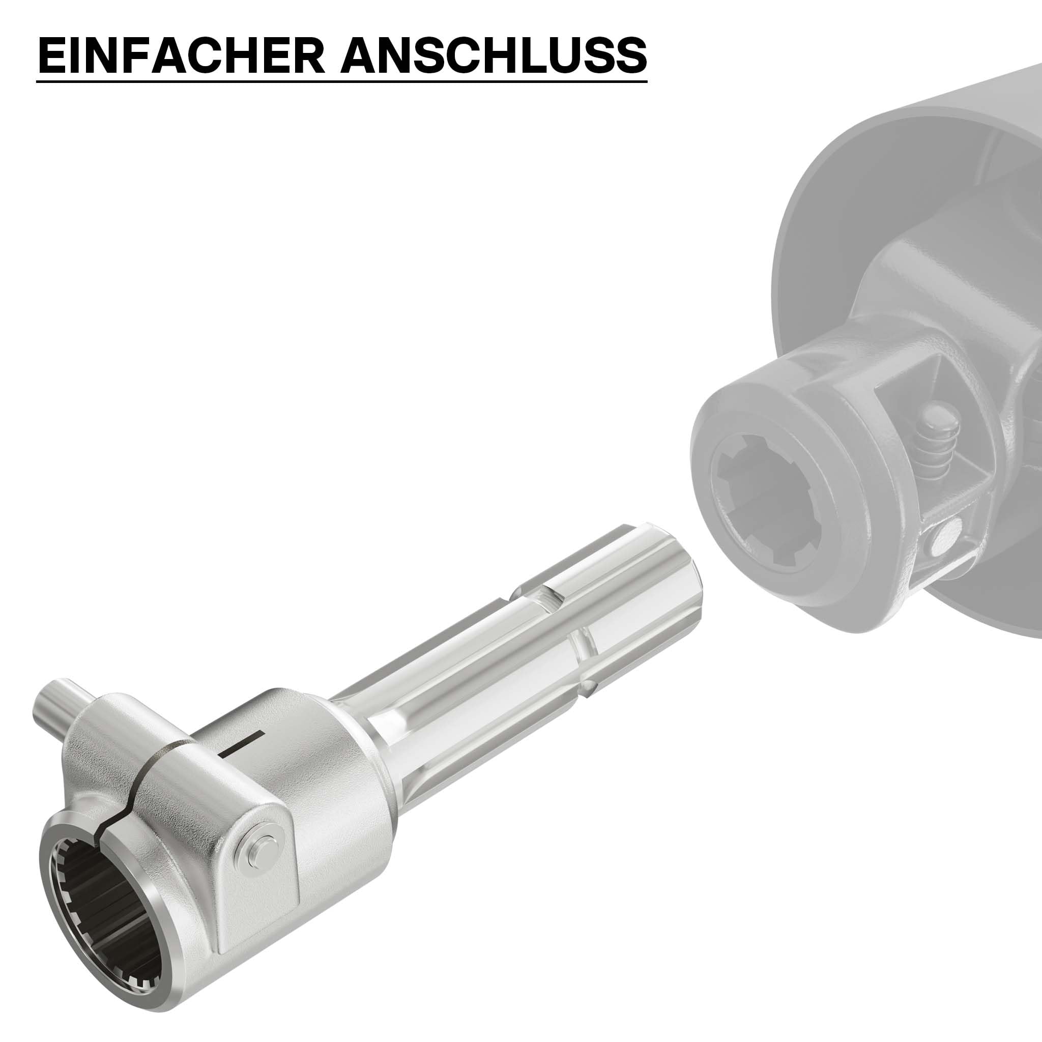 Zapfwelle, PTO 160 mm Buchse mit Keilwellenaufnahme 1 3/8" Z21 für Ausgangswelle 1 3/8" Z6 Traktor