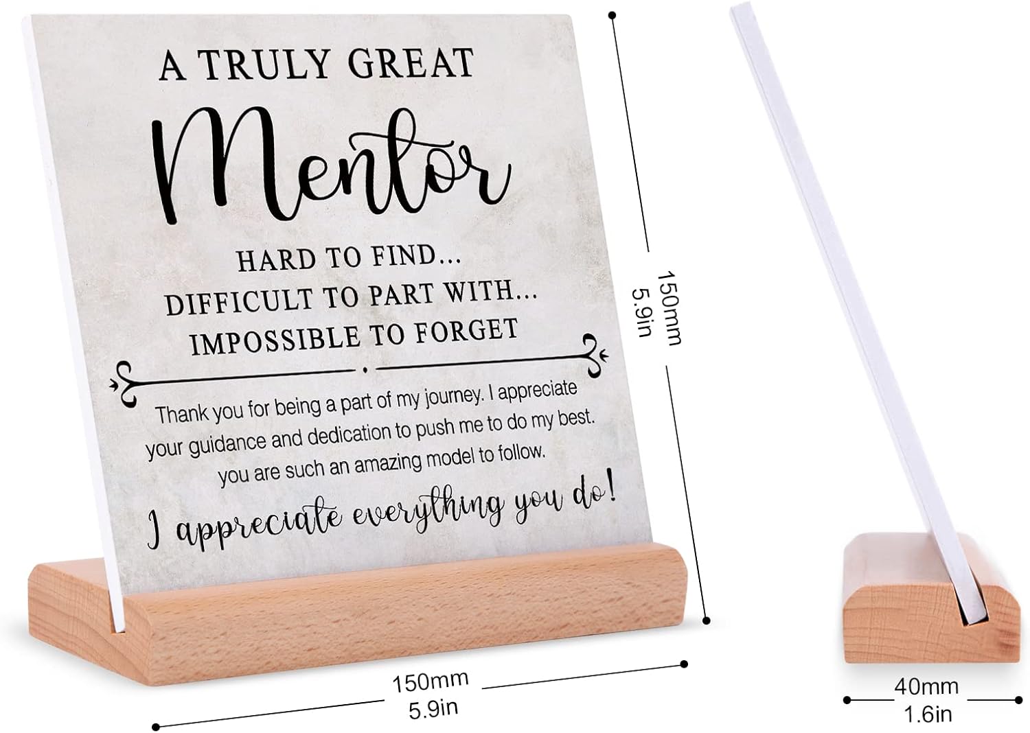 Afterprints Mentor Gifts for Women Men, Thank You Sign, Plaque With Stand, Leaving Going Away Retirement Appreciation Boss, Coworker, Teacher, Counselor, Coach, Supervisor - Image 6