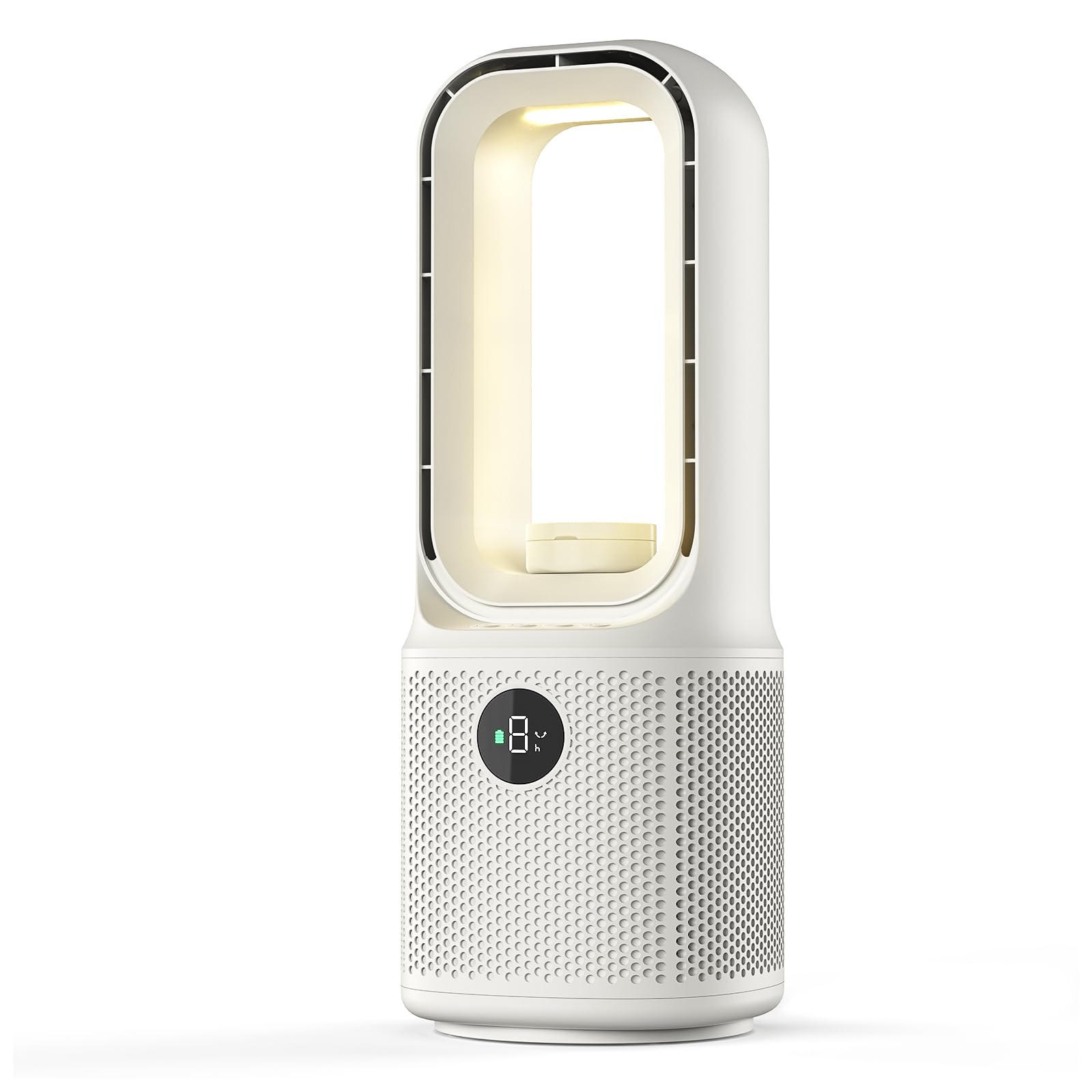 13''Ventilateur Sans Pales, 9Vitesses de Ventilation, Rotation à 60°, Veilleuse LED Tricolore à Intensité Variable&Minuterie,Fonctionnement Ultra-Silencieux, pour Chambres et aux Bureaux à Domicile