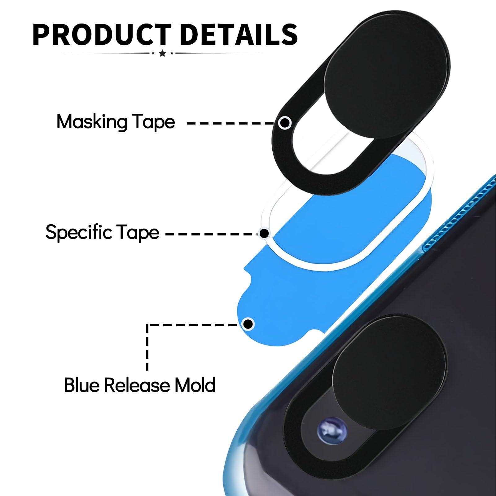 20 Pezzi Copri Webcam, Copertura Webcam Cover Slider Copri Fotocamera Webcam PC Portatile Accessori per Laptop, PC, Tablet, Smartphone, MacBook Protezione Privacy Nero