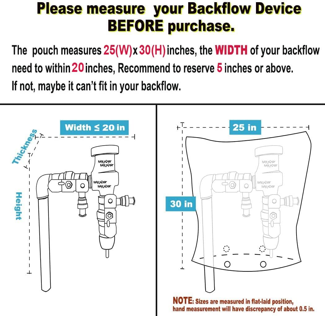 ArtiGifts Insulated Pouch - Backflow Insulation Cover for Winter Freeze Protection, Pale Khaki, 25’’W x 30’’H - Measure Before Purchase