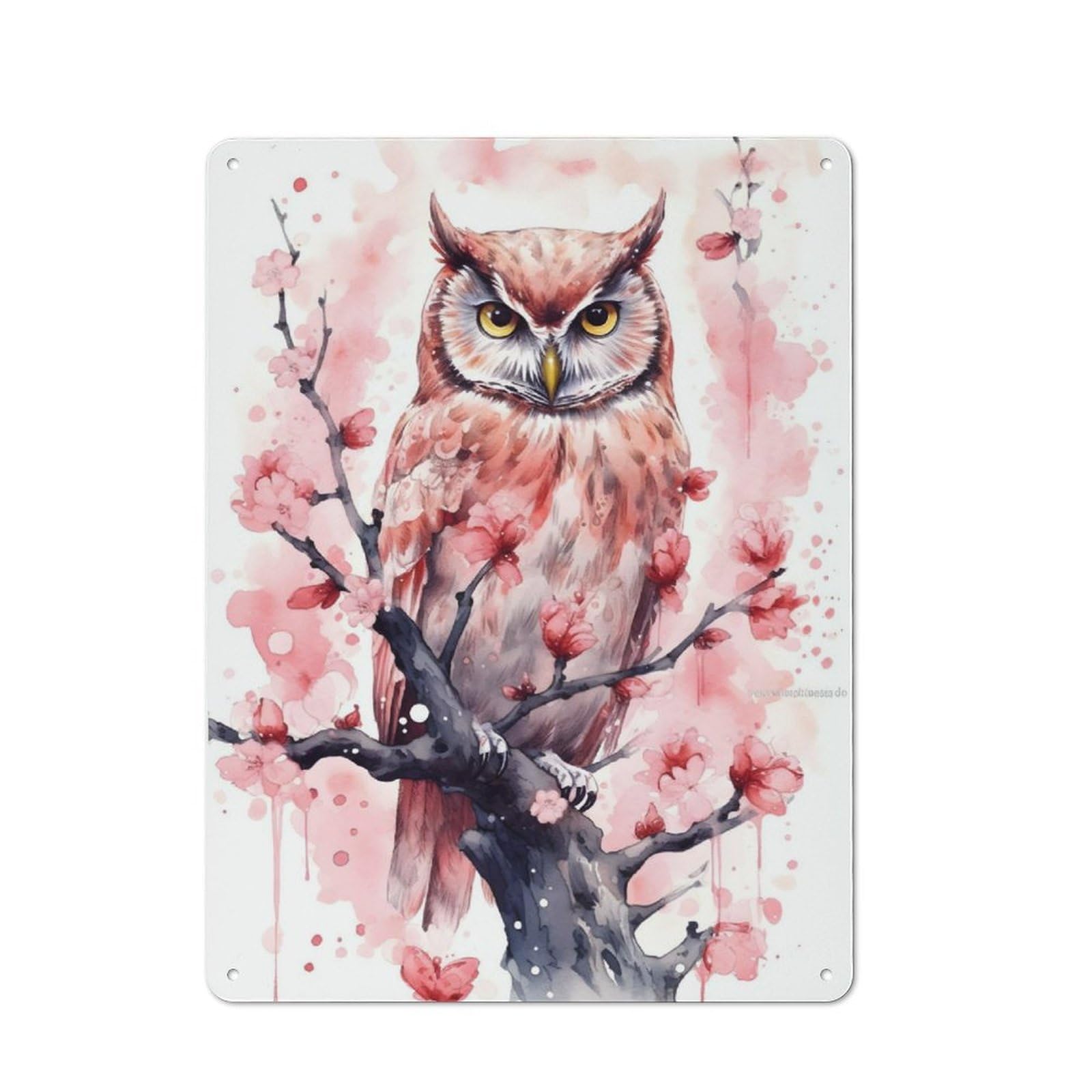 Owl Office Metal Sign 40x30cm, Understated Office Wall Decor for Workspace, Cafe, Shop Or Desk Area