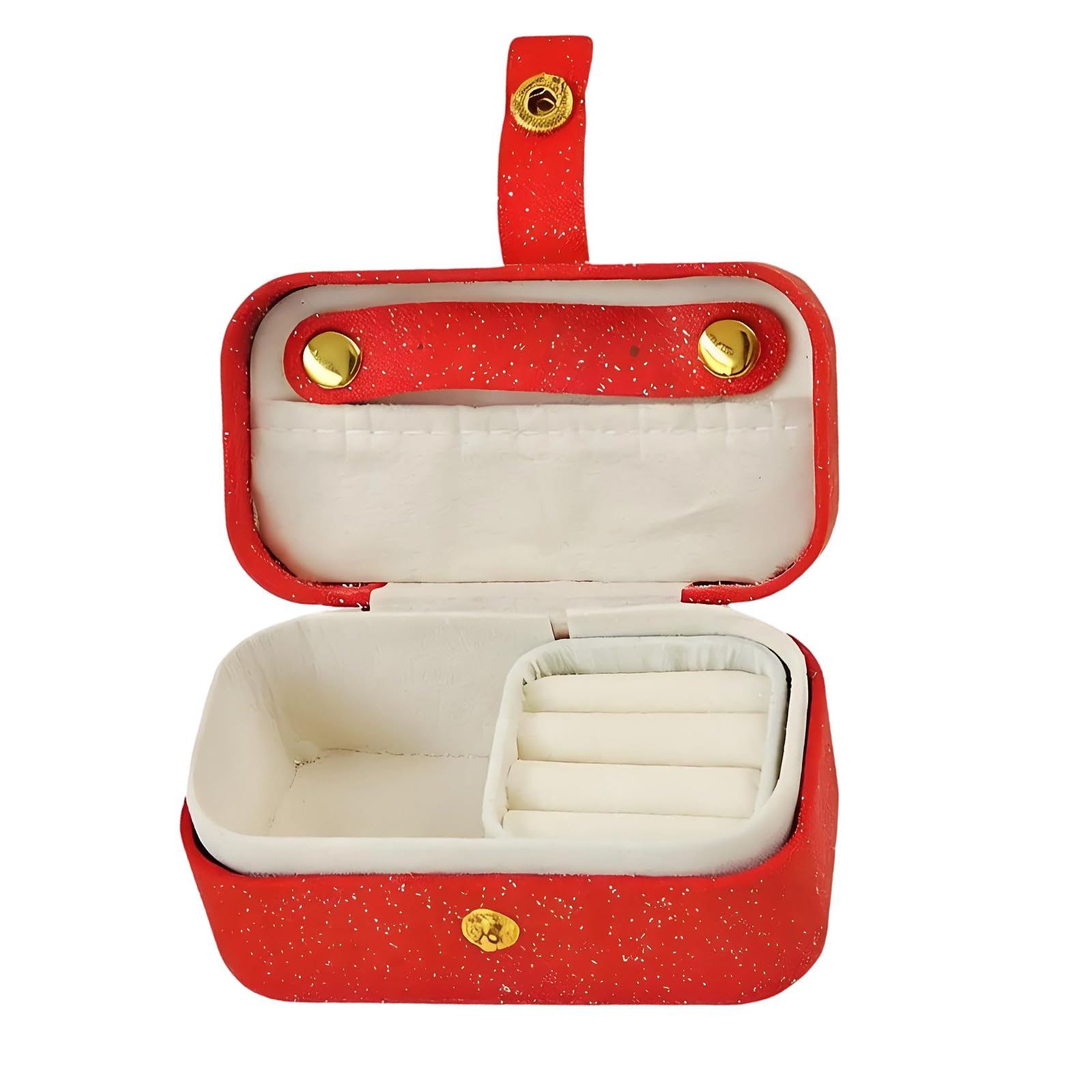 ZEPFJHE Jewelry Organiser with Flipping Lid and Customizable Compartments Efficient Space Saving Storage Box Jewelry Box for Women