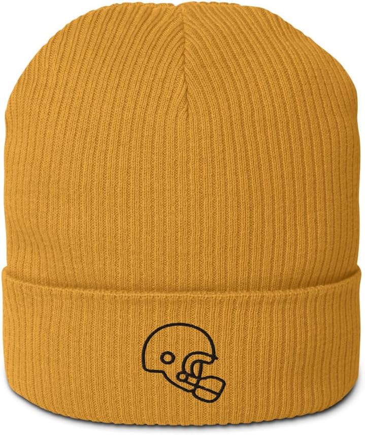 Pure Comfort: 100% Organic Cotton Ribbed, Smiley Beanie - Eco-Friendly and Anti-Allergic, Adult Unisex Men Women