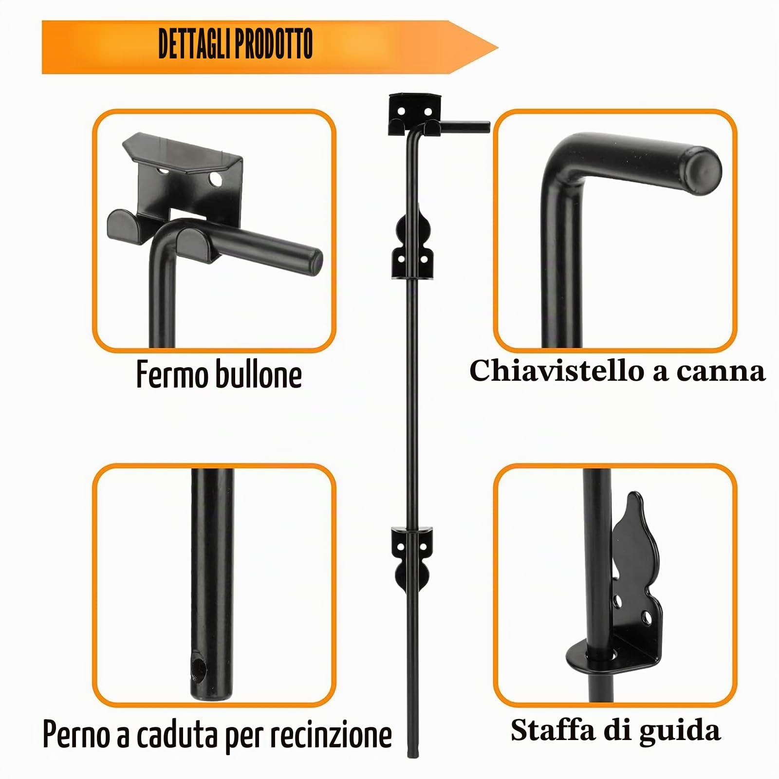 predolo Asta Di Caduta Della Chiusura a Terra Del Cancello, Chiavistelli E Catenacci per Porte, Per Nelle Recinzioni in Legno Del Cortile, Nelle Porte Del Fienile, 36 Pollici