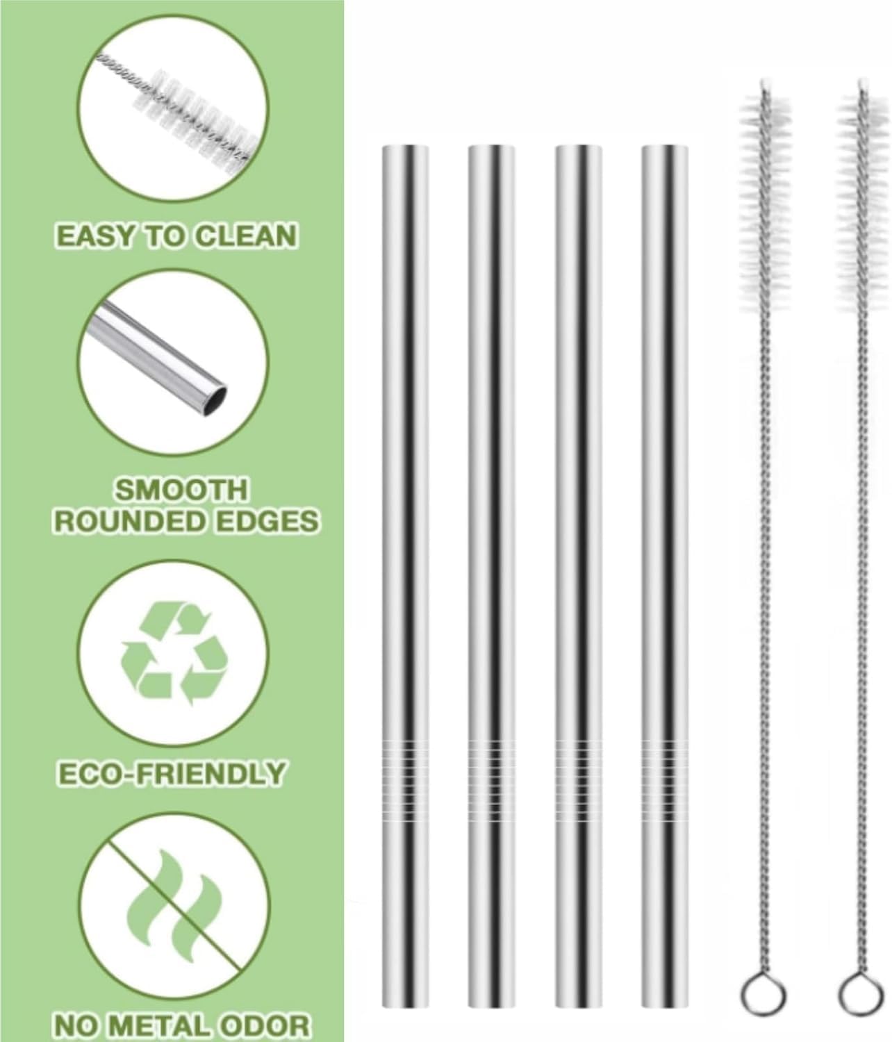 Metal Straw Replacement Compatible With Owala FreeSip Sway 30oz Water Bottle，Reusable Stainless Steel Straws Fit for Owala Water Bottles - Image 2