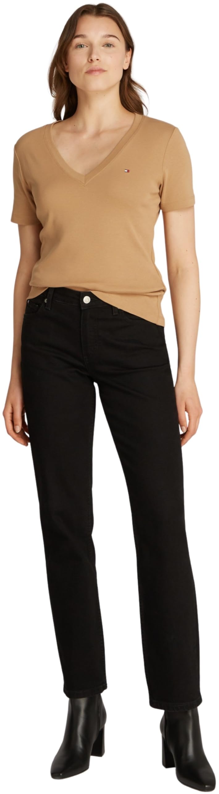Tommy Hilfiger Donna Jeans Classic Straight Leg Fit, Nero (Black), 28W/28L
