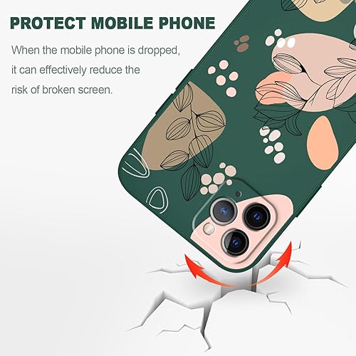 Miniatura 4 de Funda para iPhone 11 Pro Max, para iPhone 11 Pro Max, funda lateral creativa Morandi Line diseño de flores, delgada, suave, a prueba de golpes,