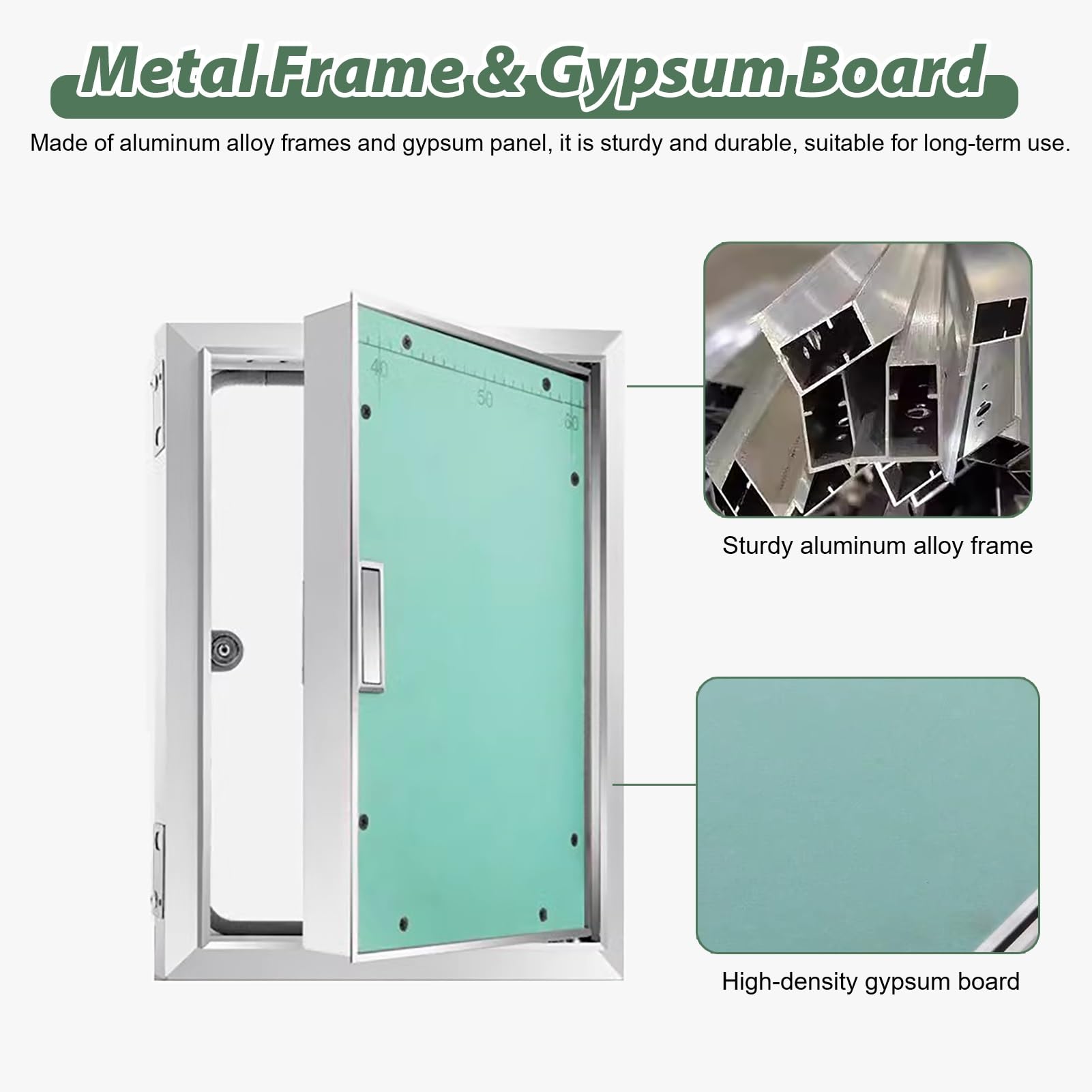 Trampilla Pladur 22x30 32x36 24x36 22x36 18x24 16x24 Panel de Acceso, Placa de Yeso Laminado Puerta de Acceso Tapa de Las Válvulas de Agua, Empotrable Pintable Pestillo de la Puerta de Mantenimiento(9