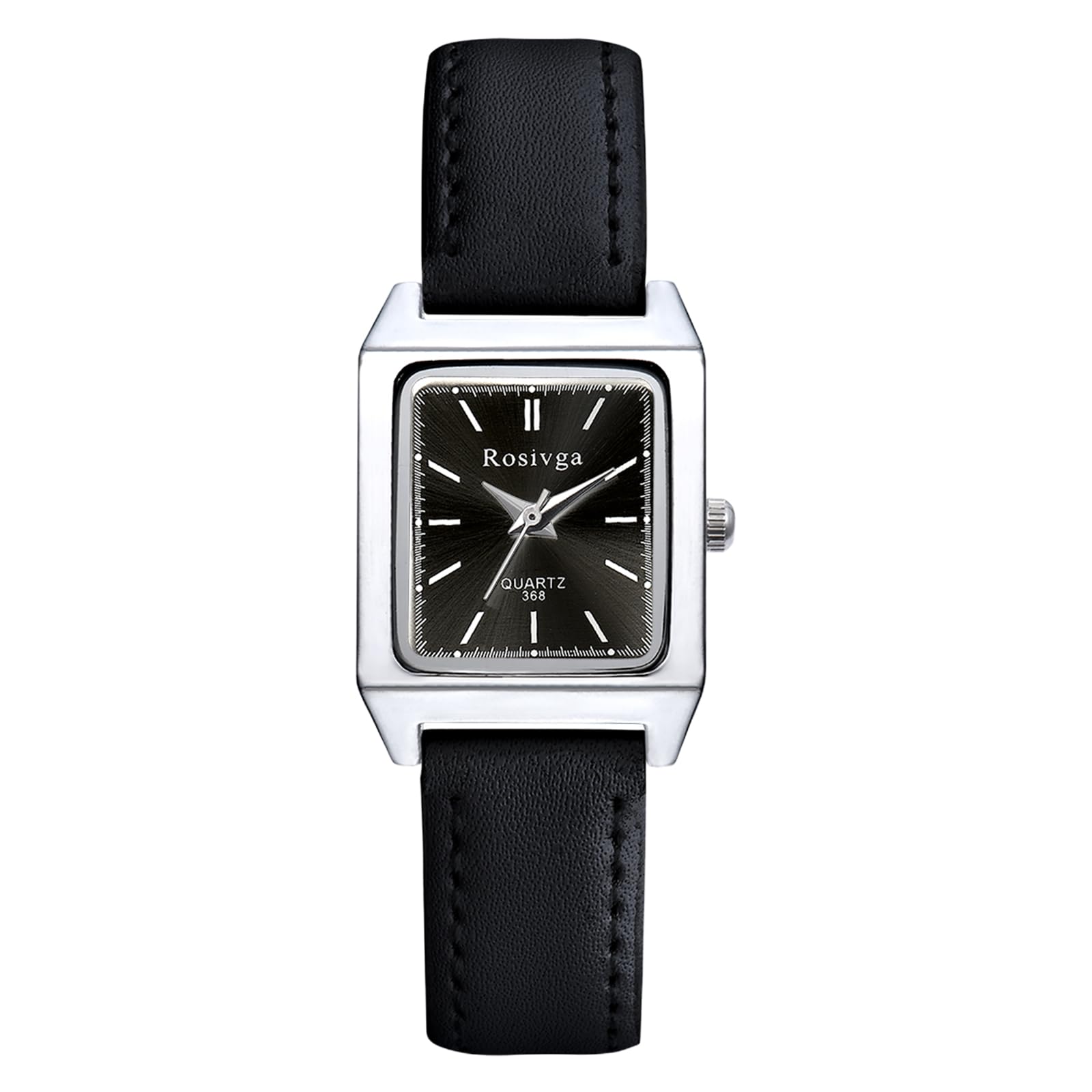 JewelryWe Damenuhr Elastische Quadratische Uhr: Glitzer Zirk